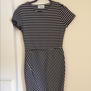 Black and white striped, bodycon, Zara dress.